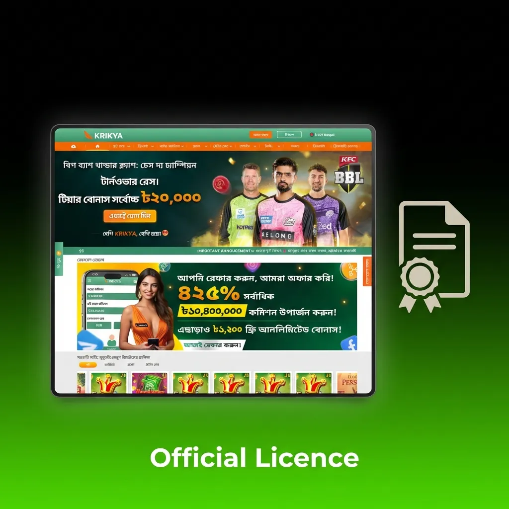 Krikya online casino official Curaçao eGaming licence certificate #8048/JAZ from March 2023