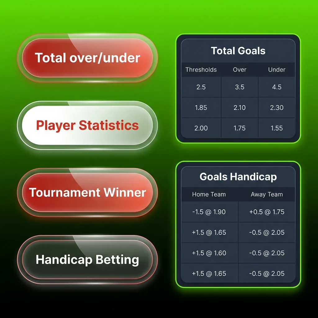 Diagram showing three betting types: Single bet with one selection, System bet with multiple combinations, Express bet combining selections